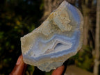 Polished On One Side Blue Lace Agate Geodes x 6 From Nsanje, Malawi - Toprock Gemstones and Minerals 