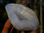 Polished On One Side Blue Lace Agate Geodes x 6 From Nsanje, Malawi - Toprock Gemstones and Minerals 
