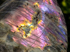 Polished Rare Purple Sunset Flash Labradorite Standing Display Pieces x 3 From Madagascar - Toprock Gemstones and Minerals 