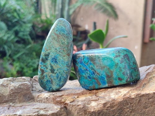 Polished Shattuckite Free Forms x 12 From Kaokoveld, Namibia - Toprock Gemstones and Minerals 