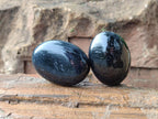 Polished Black Tourmaline Galets x 24 From Madagascar - Toprock Gemstones and Minerals 