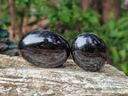 Polished Black Tourmaline Galets x 24 From Madagascar - Toprock Gemstones and Minerals 