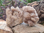 Natural Cascading White Phantom Smokey Luena Quartz Clusters x 2 From Luena, Congo - Toprock Gemstones and Minerals 