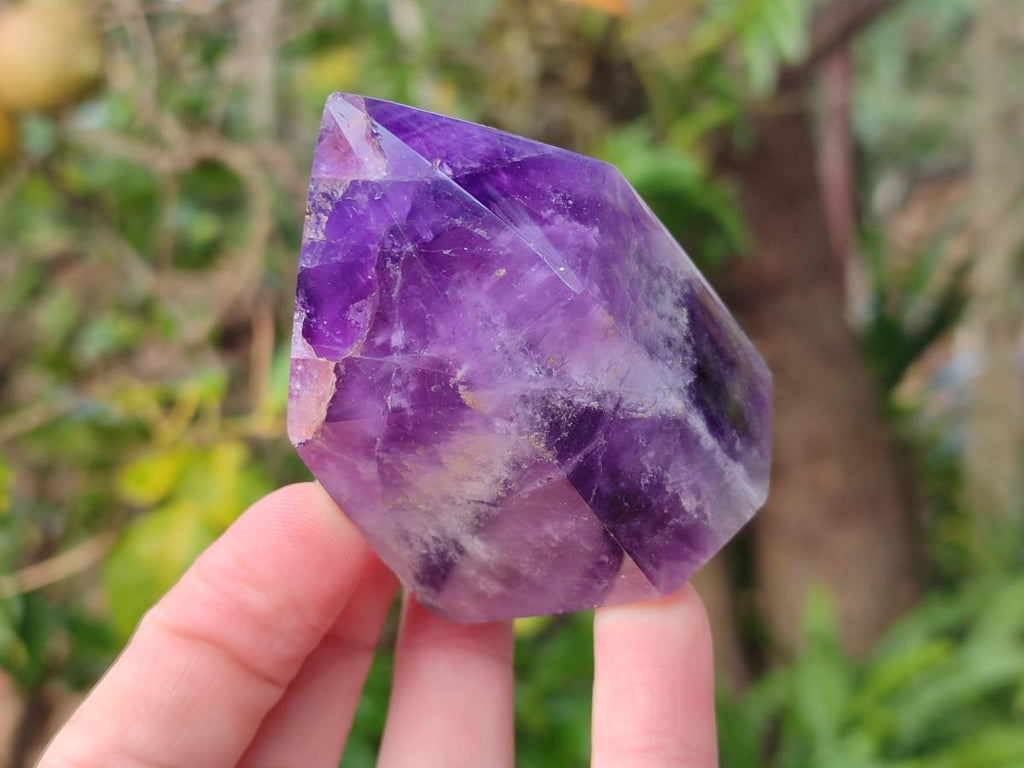 Polished Chevron Amethyst Display Crystal Points x 6 From Zambia - Toprock Gemstones and Minerals 