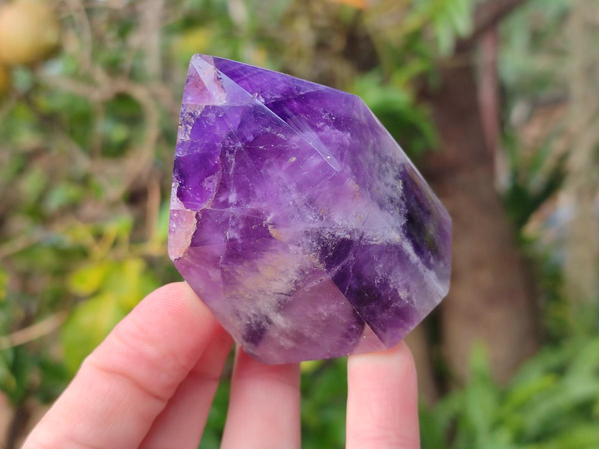 Polished Chevron Amethyst Display Crystal Points x 6 From Zambia - Toprock Gemstones and Minerals 