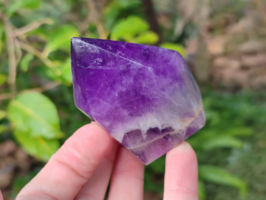 Polished Chevron Amethyst Display Crystal Points x 6 From Zambia - Toprock Gemstones and Minerals 