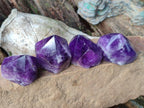 Polished Chevron Amethyst Display Crystal Points x 6 From Zambia - Toprock Gemstones and Minerals 