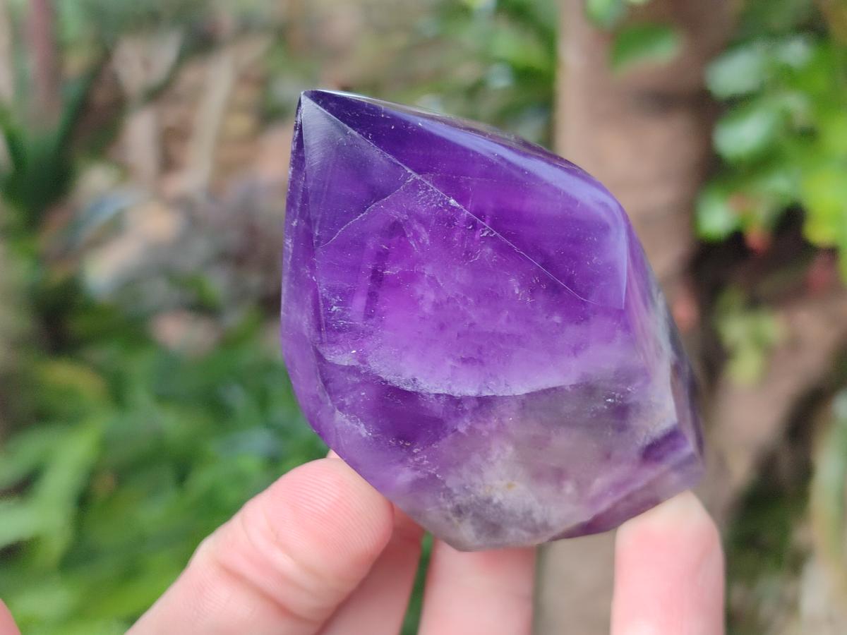 Polished Chevron Amethyst Display Crystal Points x 6 From Zambia - Toprock Gemstones and Minerals 