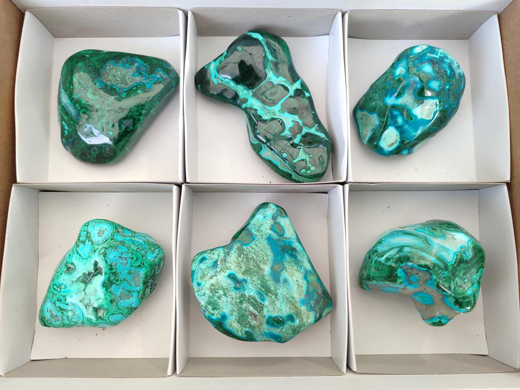Polished Malacolla Free Forms x 6 From Kulukuluku, Congo - Toprock Gemstones and Minerals 