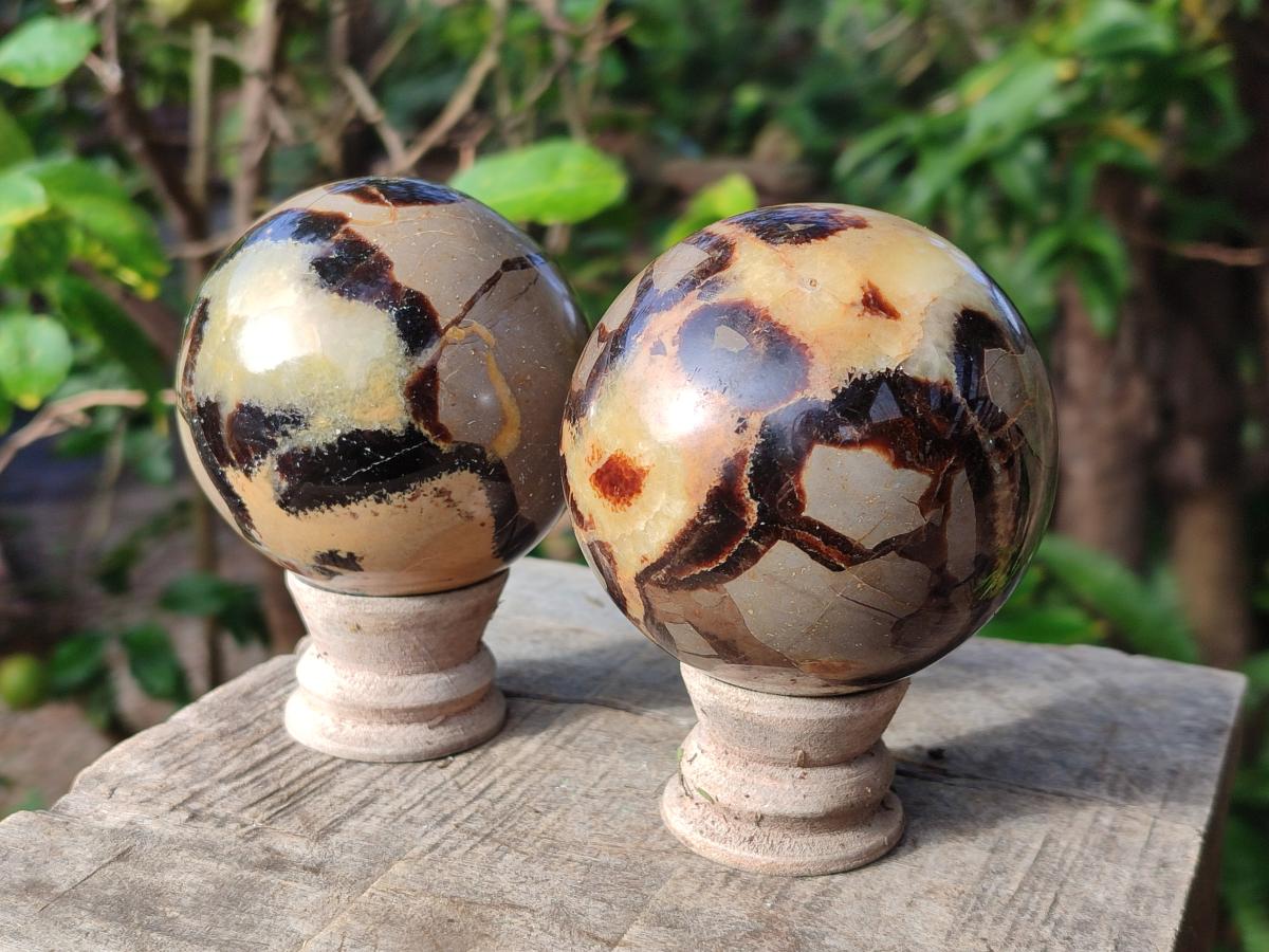 Polished Septerye Spheres x 4 From Mahajanga, Madagascar - Toprock Gemstones and Minerals 