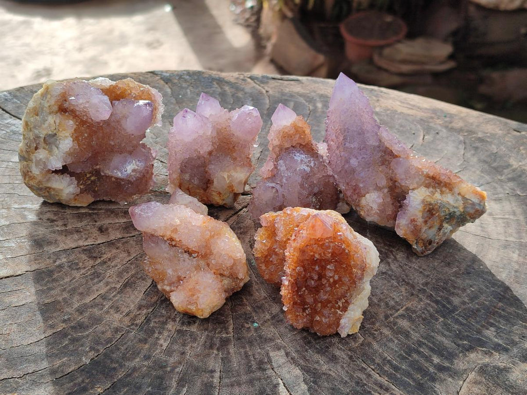 Natural Spirit Ametrine Clusters x 6 From Boekenhouthoek, South Africa - Toprock Gemstones and Minerals 