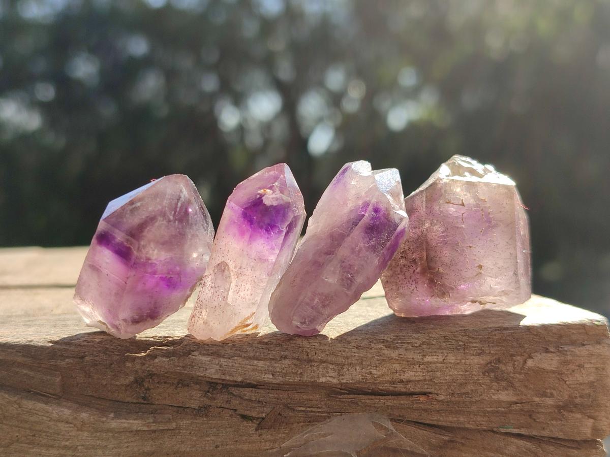 Natural Amethyst Window Quartz Crystals x 70 From Brandberg, Namibia - Toprock Gemstones and Minerals 