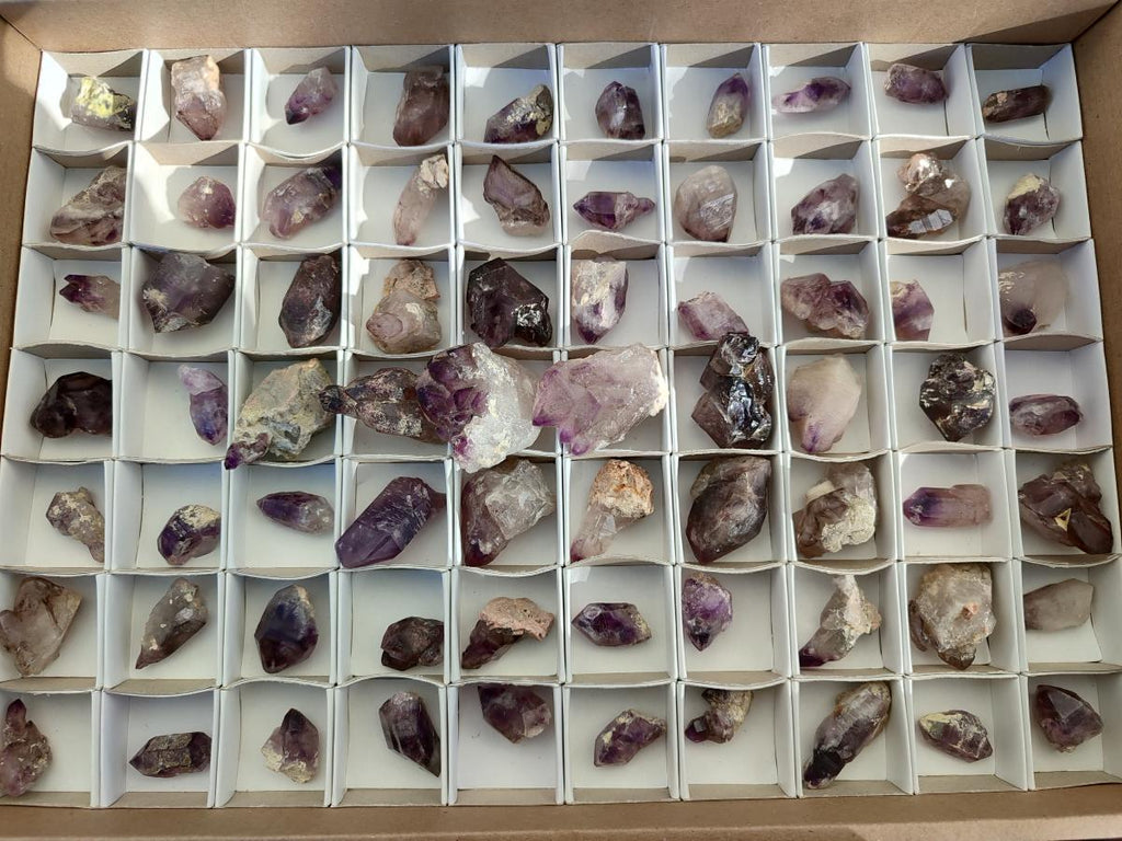 Natural Amethyst Window Quartz Crystals x 70 From Brandberg, Namibia - Toprock Gemstones and Minerals 