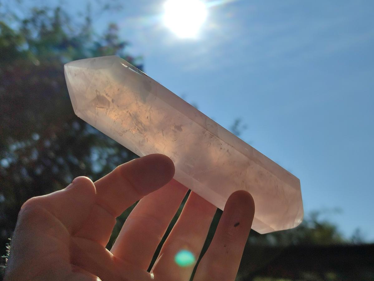 Polished Double Terminated Gemmy Rose Quartz Crystals x 6 From Madagascar - Toprock Gemstones and Minerals 