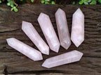 Polished Double Terminated Gemmy Rose Quartz Crystals x 6 From Madagascar - Toprock Gemstones and Minerals 
