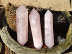 Polished Double Terminated Gemmy Rose Quartz Crystals x 6 From Madagascar - Toprock Gemstones and Minerals 