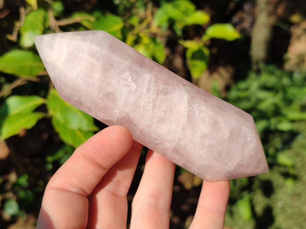 Polished Double Terminated Gemmy Rose Quartz Crystals x 6 From Madagascar - Toprock Gemstones and Minerals 