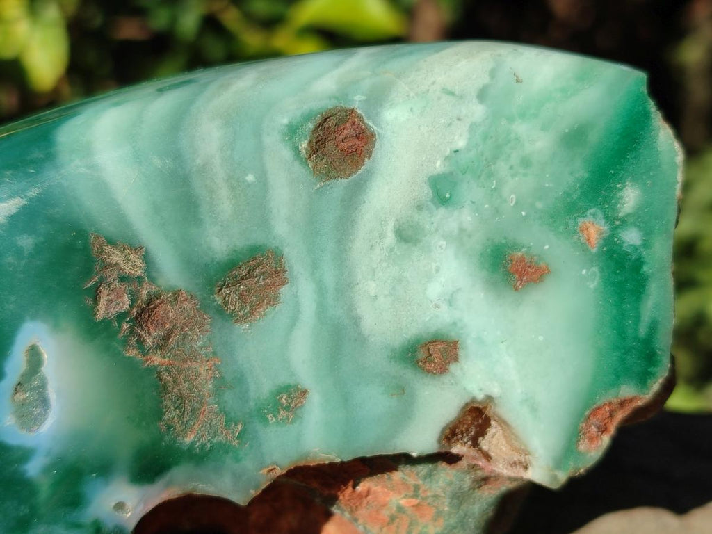 Polished On One Side Mtorolite Chrysoprase Slices x 3 From Mutorashanga, Zimbabwe - Toprock Gemstones and Minerals 