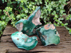 Polished On One Side Mtorolite Chrysoprase Slices x 3 From Mutorashanga, Zimbabwe - Toprock Gemstones and Minerals 