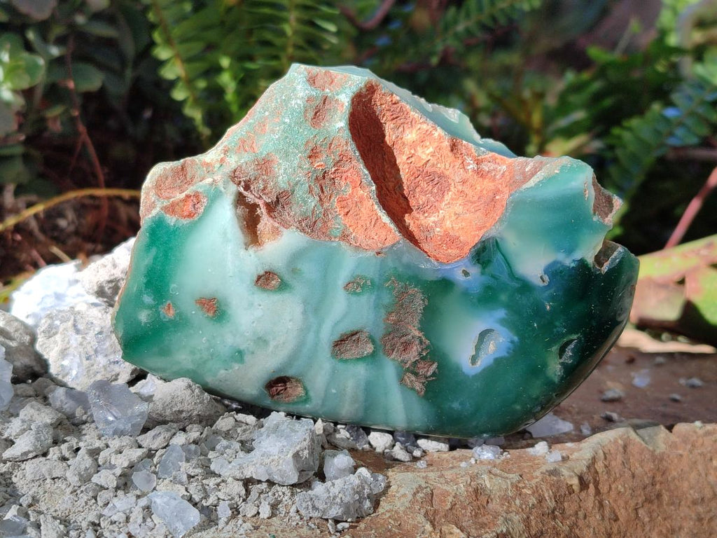 Polished On One Side Mtorolite Chrysoprase Slices x 3 From Mutorashanga, Zimbabwe - Toprock Gemstones and Minerals 