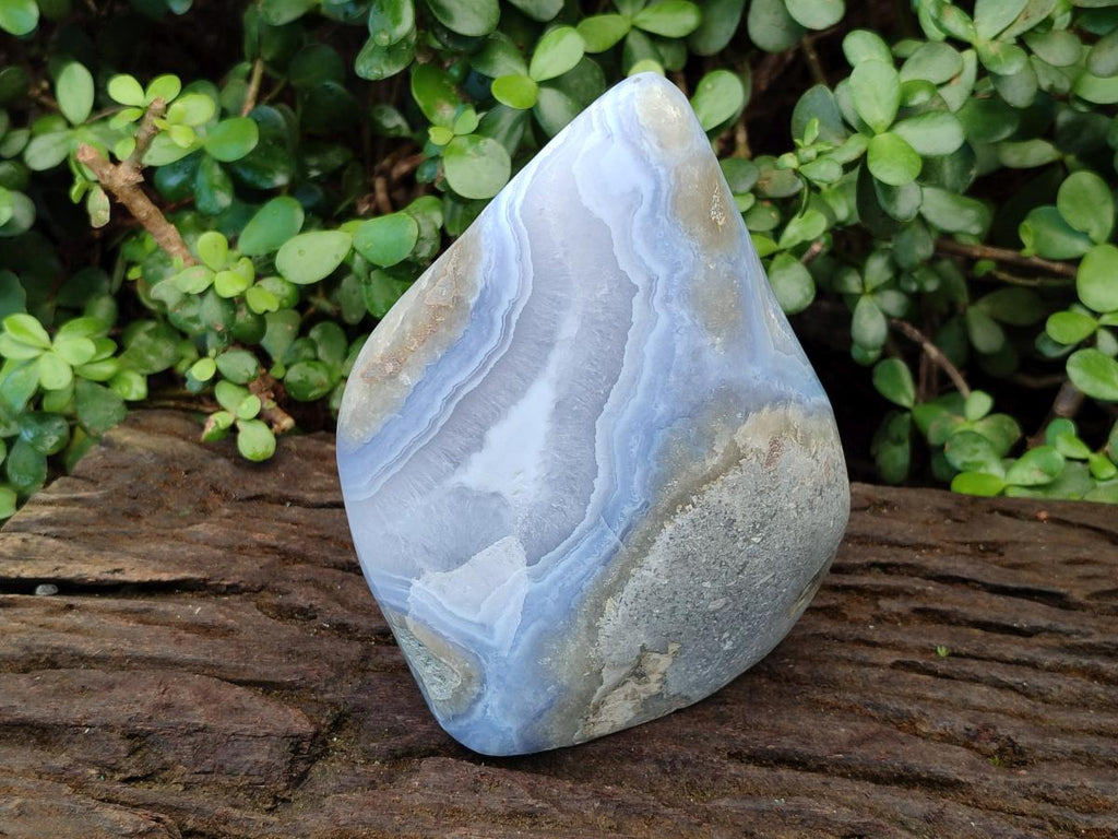 Polished Large Blue Lace Agate Standing Display Piece x 1 From Nsanje, Malawi - Toprock Gemstones and Minerals 