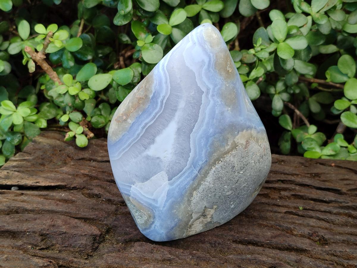 Polished Large Blue Lace Agate Standing Display Piece x 1 From Nsanje, Malawi - Toprock Gemstones and Minerals 