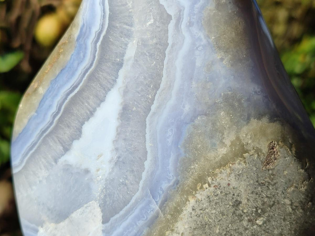 Polished Large Blue Lace Agate Standing Display Piece x 1 From Nsanje, Malawi - Toprock Gemstones and Minerals 