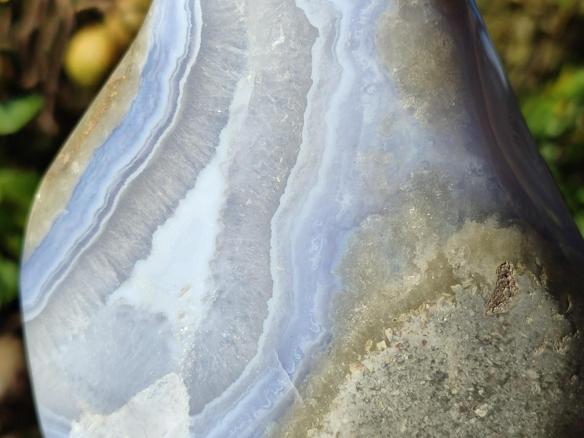 Polished Large Blue Lace Agate Standing Display Piece x 1 From Nsanje, Malawi - Toprock Gemstones and Minerals 