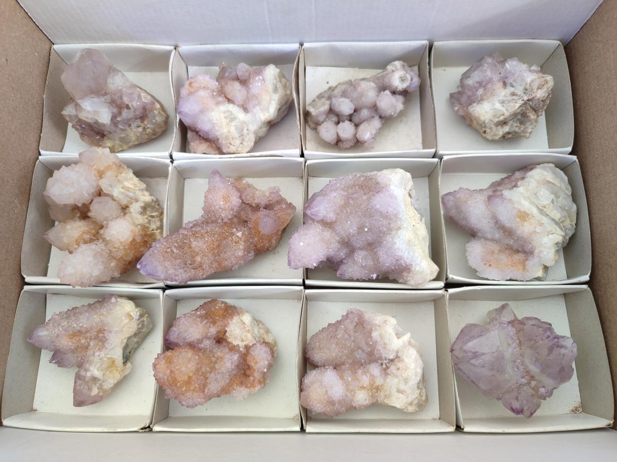 Natural Spirit Amethyst Clusters x 12 From Boekenhouthoek, South Africa - Toprock Gemstones and Minerals 