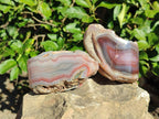 Polished One Side Red Shashe River Agate Nodules x 4 From Shashe River, Zimbabwe - Toprock Gemstones and Minerals 