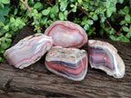 Polished One Side Red Shashe River Agate Nodules x 4 From Shashe River, Zimbabwe - Toprock Gemstones and Minerals 