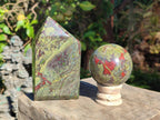 Polished Bastite Dragonsblood Stone Sphere and Crystal Point x 2 From Tshipise, South Africa - Toprock Gemstones and Minerals 