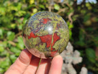 Polished Bastite Dragonsblood Stone Sphere and Crystal Point x 2 From Tshipise, South Africa - Toprock Gemstones and Minerals 