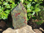 Polished Bastite Dragonsblood Stone Sphere and Crystal Point x 2 From Tshipise, South Africa - Toprock Gemstones and Minerals 