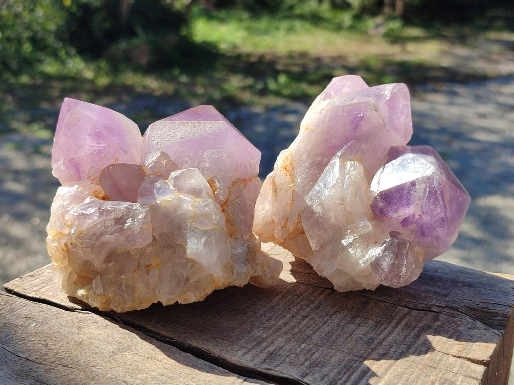 Polished Jacaranda Amethyst Crystal Clusters x 6 From Mumbwa, Zambia - Toprock Gemstones and Minerals 