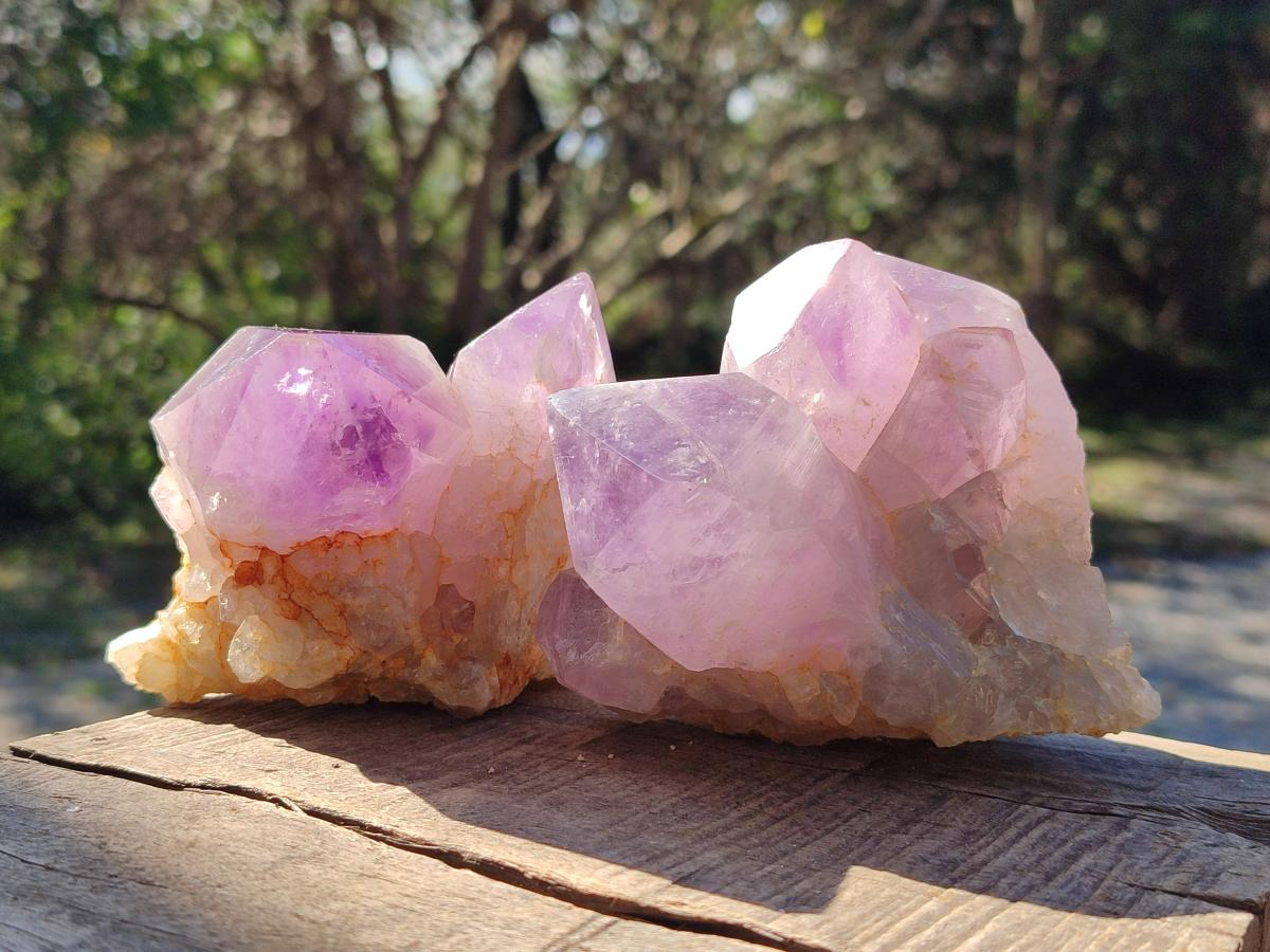 Polished Jacaranda Amethyst Crystal Clusters x 6 From Mumbwa, Zambia - Toprock Gemstones and Minerals 