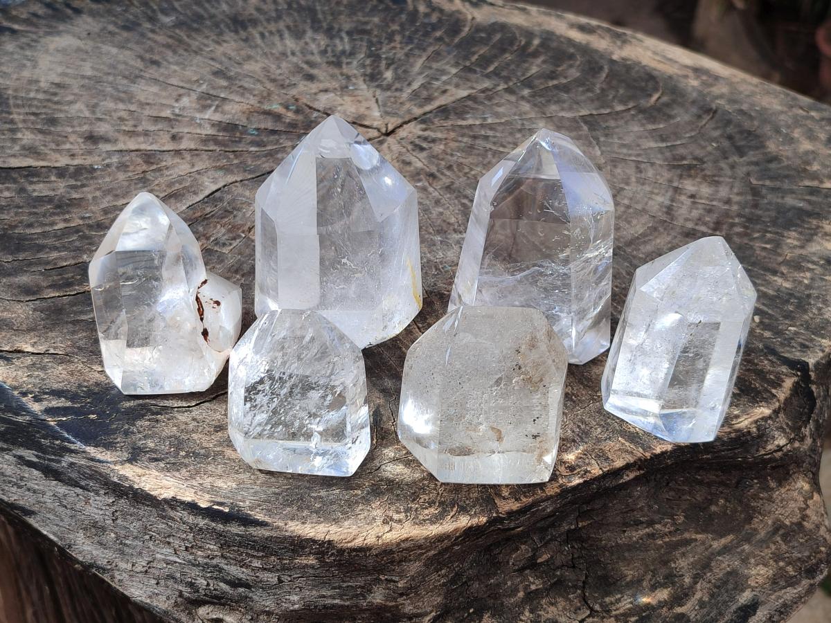 Polished Clear Quartz Display Crystals x 6 From Madagascar - Toprock Gemstones and Minerals 