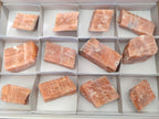 Natural Rhombohedral Sunset Orange Calcite Specimens x 12 From Spitzkop, Namibia - Toprock Gemstones and Minerals 