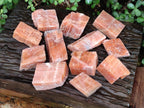 Natural Rhombohedral Sunset Orange Calcite Specimens x 12 From Spitzkop, Namibia - Toprock Gemstones and Minerals 