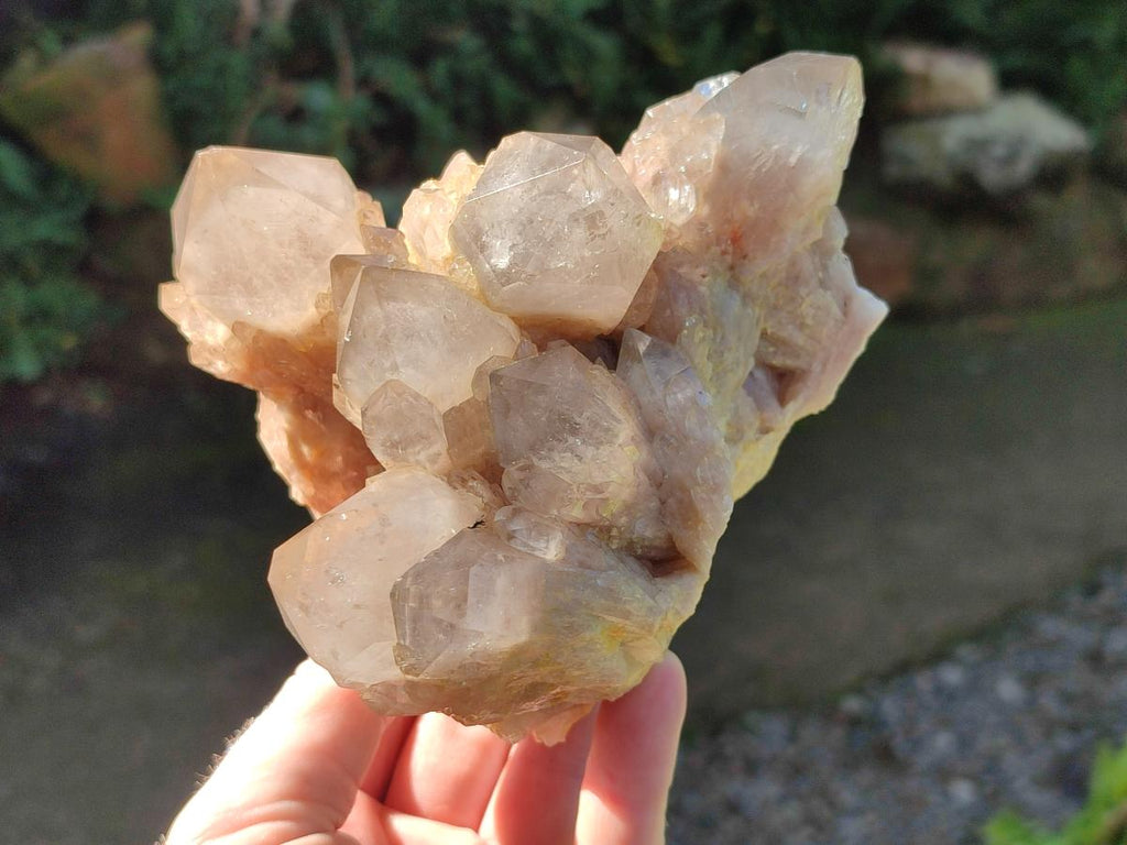 Natural Cascading White Phantom Smokey Luena Quartz Clusters x 3 From Luena, Congo - Toprock Gemstones and Minerals 
