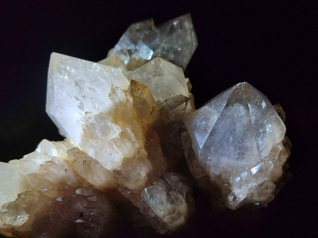 Natural Cascading White Phantom Smokey Luena Quartz Clusters x 3 From Luena, Congo - Toprock Gemstones and Minerals 