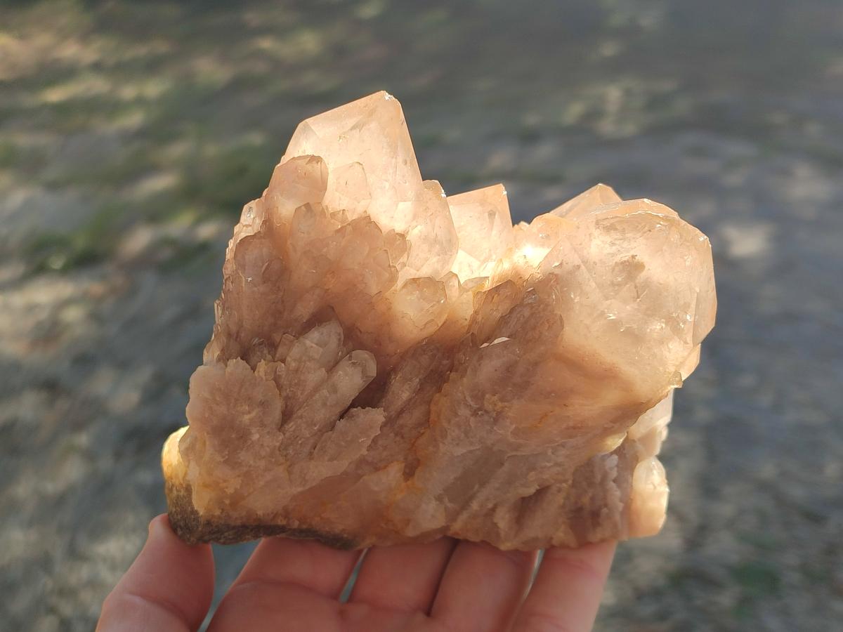 Natural Cascading White Phantom Smokey Luena Quartz Clusters x 3 From Luena, Congo - Toprock Gemstones and Minerals 
