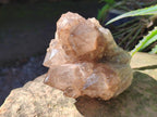 Natural Cascading White Phantom Smokey Luena Quartz Clusters x 3 From Luena, Congo - Toprock Gemstones and Minerals 
