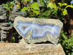 Polished On One Side Blue Lace Agate Geodes x 3 From Nsanje, Malawi - Toprock Gemstones and Minerals 