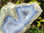 Polished On One Side Blue Lace Agate Geodes x 3 From Nsanje, Malawi - Toprock Gemstones and Minerals 