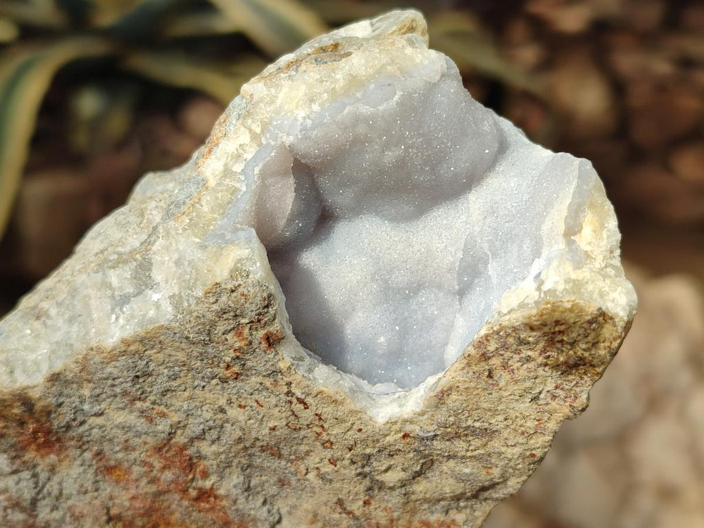 Polished On One Side Blue Lace Agate Geodes x 3 From Nsanje, Malawi - Toprock Gemstones and Minerals 