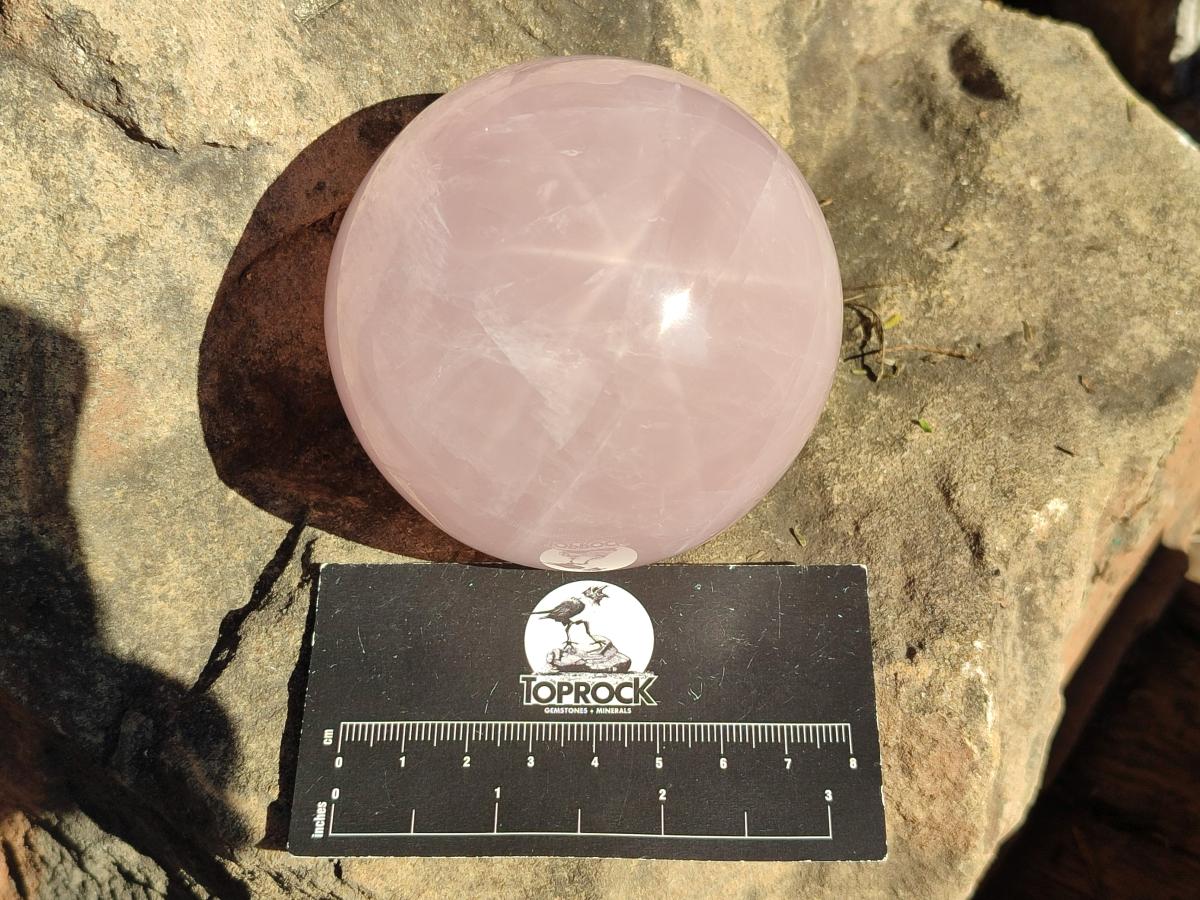 Polished Gemmy Star Rose Quartz Spheres x 2 From Madagascar - Toprock Gemstones and Minerals 