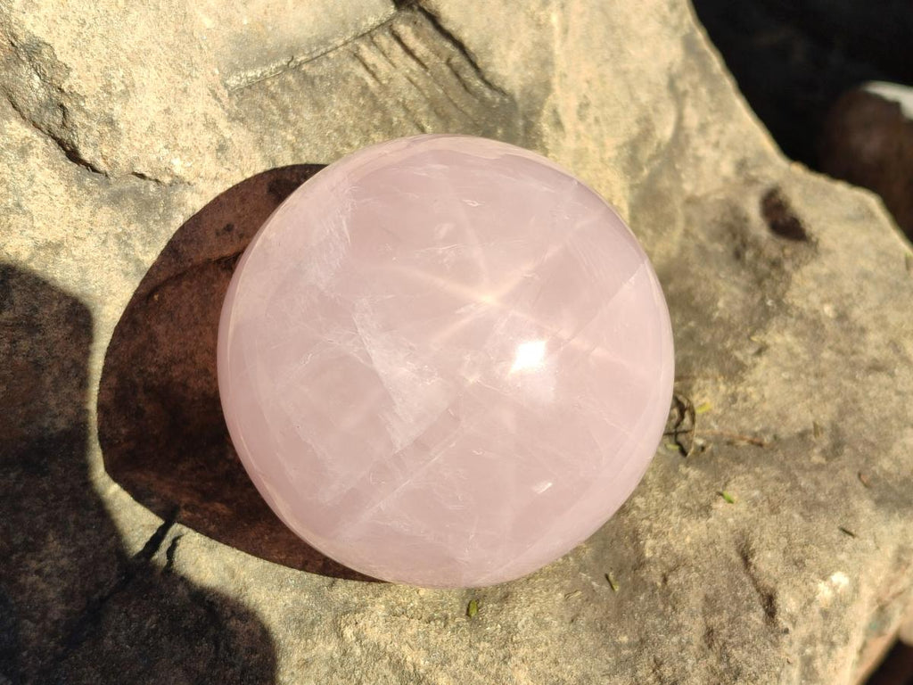 Polished Gemmy Star Rose Quartz Spheres x 2 From Madagascar - Toprock Gemstones and Minerals 