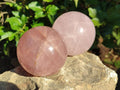 Polished Gemmy Star Rose Quartz Spheres x 2 From Madagascar - Toprock Gemstones and Minerals 