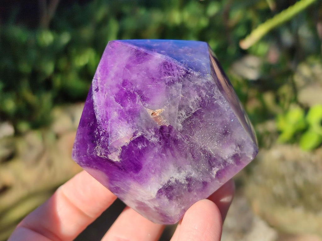 Polished Dark Chevron Amethyst Display Crystals Points x 3 From Zambia - Toprock Gemstones and Minerals 